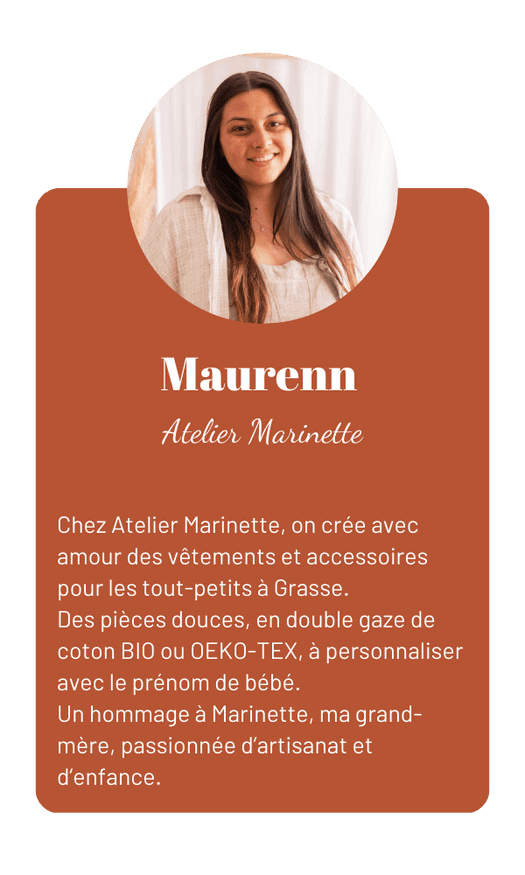 Atelier Marinette confectionne des vêtements et accessoires pour bébé
